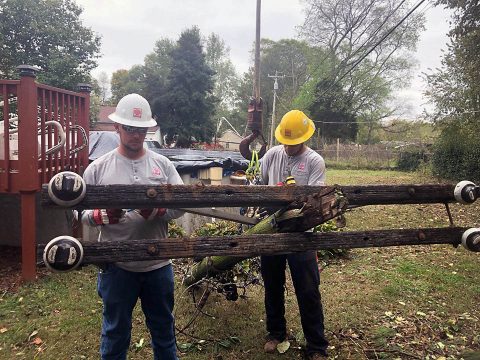 CDE Lightband continues working around the clock restoring power to Clarksville.