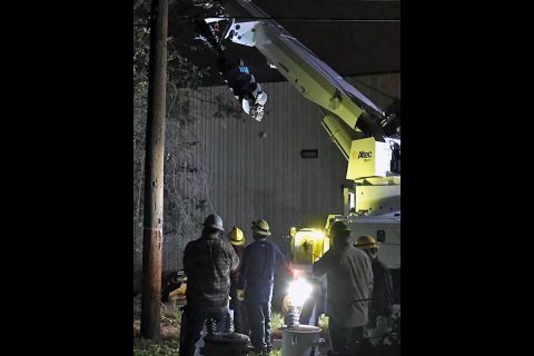 Crew will once again work through the night restoring power to Clarksville residents. Crew will once again work through the night restoring power to Clarksville residents.