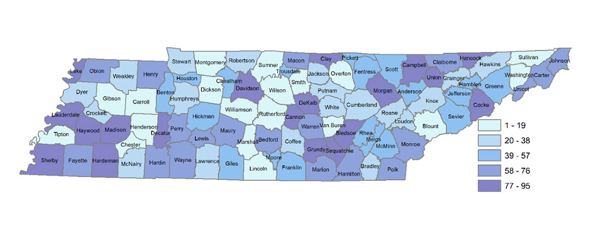 Map Of Rural Counties In Tennessee New Tennessee Child Well-Being Report Focuses On Challenges Rural Counties  Face - Clarksville Online