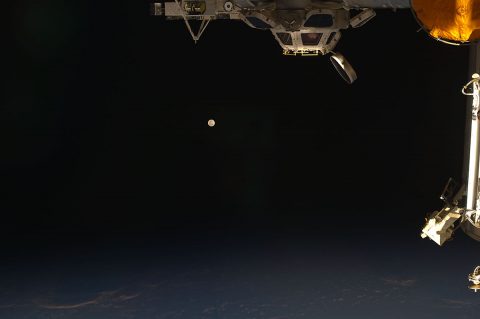 The moon as seen from the International Space Station. (NASA)