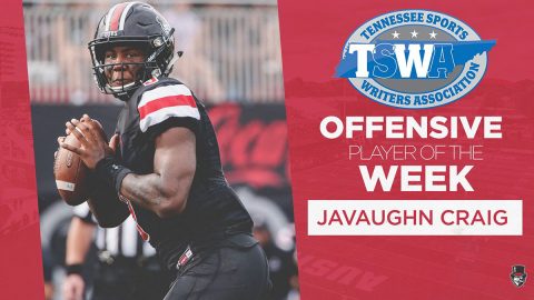 Austin Peay Football's JaVaughn Craig named Tennessee Sports Writers Association Offensive Player of the Week. (APSU Sports Information)