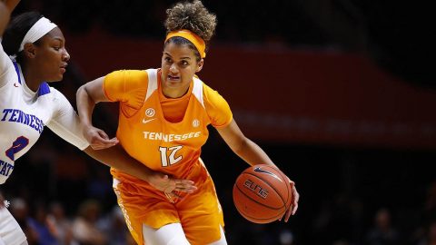 Tennessee Women's Basketball sophomore Rae Burrell scored 14 points and pulled 7 boards in win over Tennessee State Thursday night. (UT Athletics)