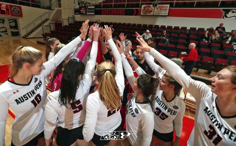 Austin Peay State University Volleyball gets three set sweep over Eastern Kentucky at the Dunn Center. Attention now turns to OVC Championships. (APSU Sports Information)