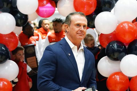 Head coach Mark Hudspeth will lead the Austin Peay State University football team in their first ever FCS playoff game this Saturday against the Furman Paladins at Fortera Stadium. (APSU Sports Information)