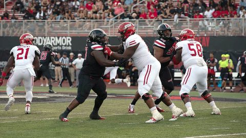 Austin Peay State University Football's Josephus Smith effort during the Governors win over UT Martin earns Smith the  OVC Defensive Player of the Week honor. (APSU Sports Information)