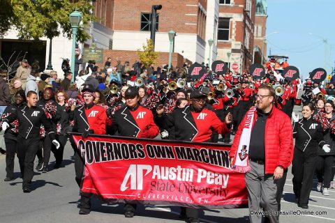 Clarksville celebrates APSU's Homecoming and Veterans Day with a parade through the streets of downtown.