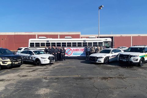 Law Enforcement held a Distracted Driving Bus Tour to help emphasize Tennessee Hands-Free Law.