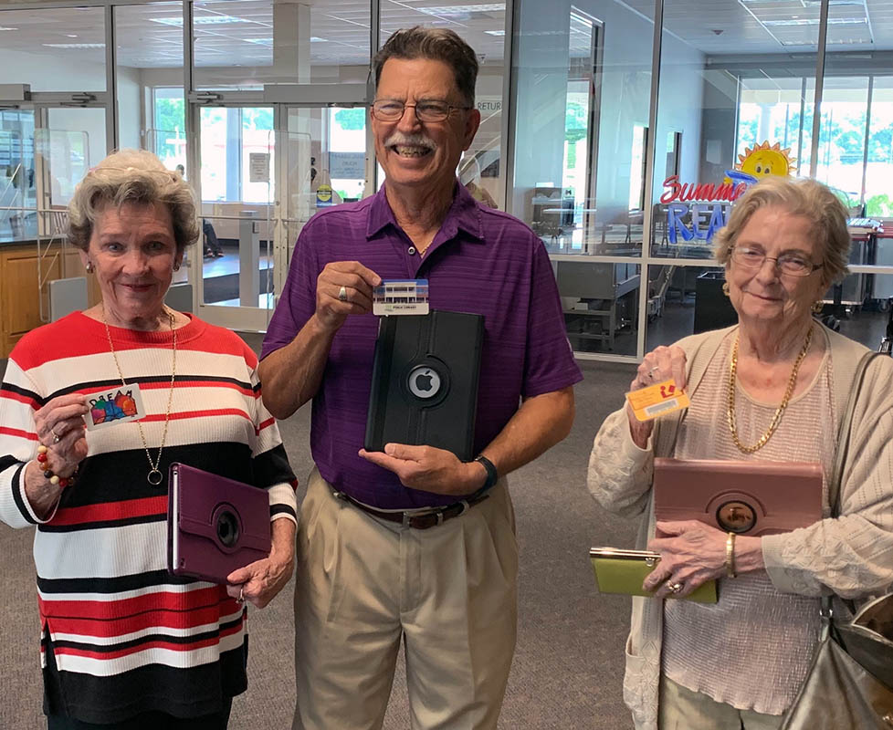 Madison Street United Methodist members Kathleen Grisham, Glyn Miller, and Nello Rose recently took part in an iPad training session. Money from a Golden Cross Foundation grant helped provide the equipment and training, enabling members to connect electronically with family and friends inside and outside the Clarksville, Tennessee church. Madison Street United Methodist members Kathleen Grisham, Glyn Miller, and Nello Rose recently took part in an iPad training session. Money from a Golden Cross Foundation grant helped provide the equipment and training, enabling members to connect electronically with family and friends inside and outside the Clarksville, Tennessee church.