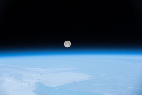 The crew of the International Space Station snapped this image of the full Moon on April 30, 2018, as the station orbited off the coast of Newfoundland, Canada. (NASA)