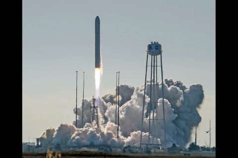 A Northrop Grumman Antares rocket, with Cygnus resupply spacecraft onboard, launches from Pad-0A of NASA's Wallops Flight Facility in Virginia November 2nd, 2019. (NASA/Bill Ingalls)