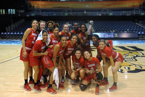 Austin Peay State University Women's Basketball comes from behind to beat Florida International 58-56 and win FIU Holiday Hoops Showdown Championship. (APSU Sports Information)