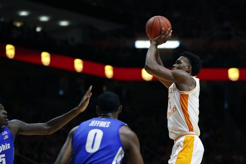 Tennessee Men's Basketball falls to Memphis 51-47 at Thompson-Boling Arena, Saturday. (UT Athletics)