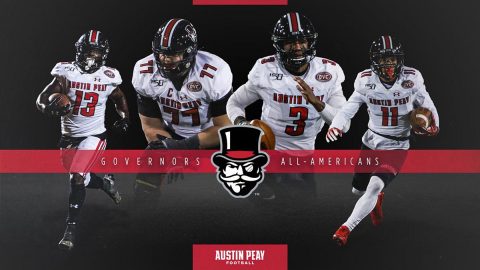 Austin Peay State University Football's JaVaughn Craig, Kordell Jackson, DeAngelo Wilson and Kyle Anderton named to HERO Sports All-America Teams. (APSU Sports Information)