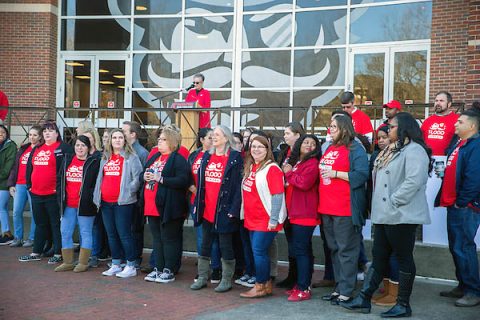 Austin Peay State University President White recognized the hard work of APSU's staff. (APSU)