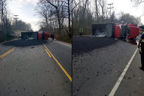 41A Bypass is closed in both directions due to an overturned Asphalt truck.