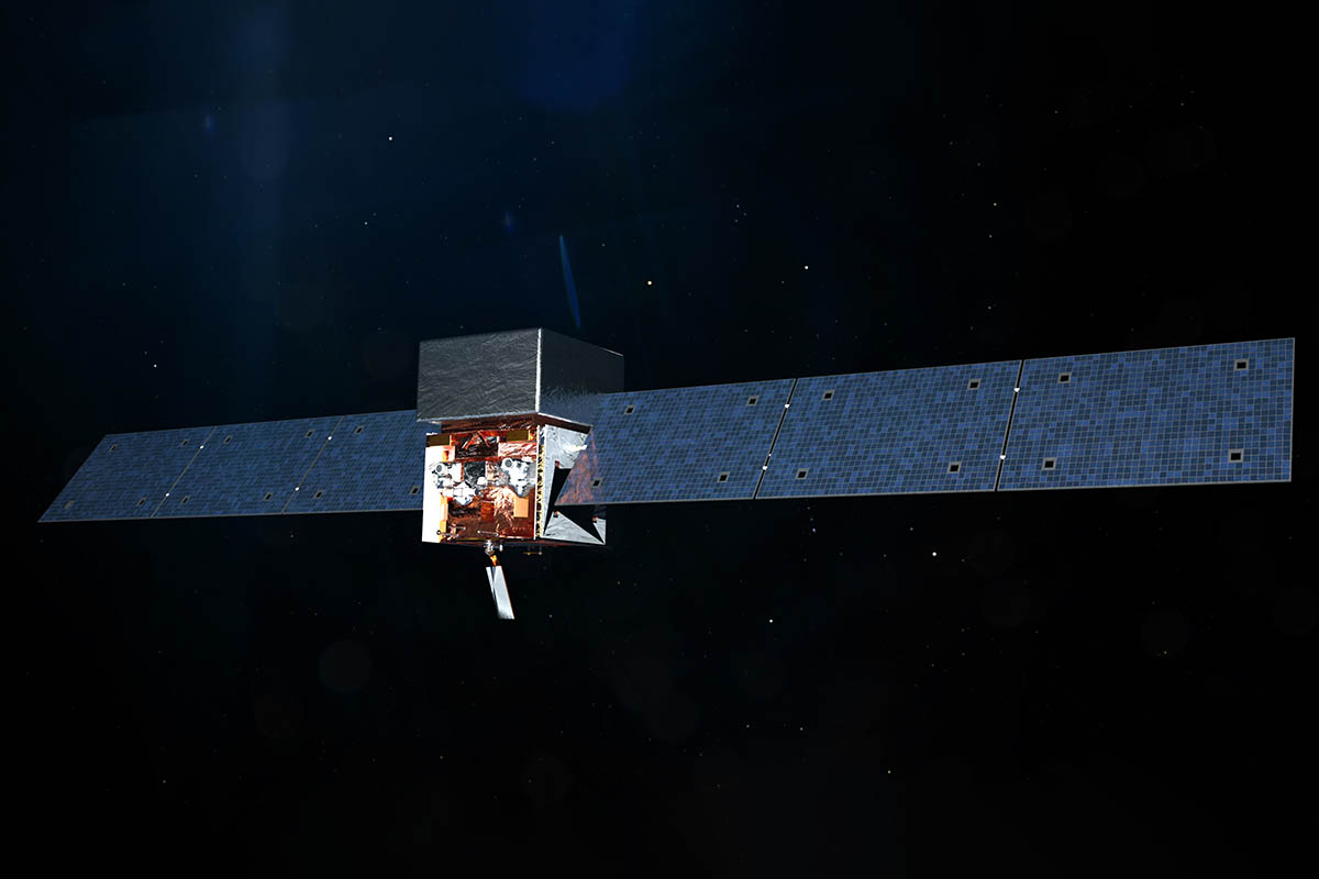 Illustration of NASA’s Fermi Gamma-ray Space Telescope in orbit. (NASA's Goddard Space Flight Center)