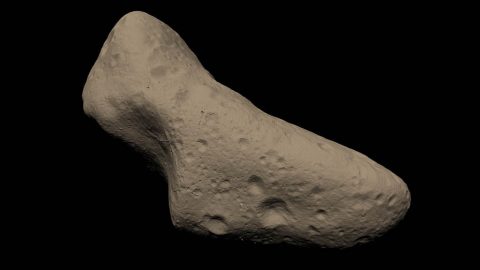 A 3D model of asteroid Eros. (NASA's Scientific Visualization Studio) A 3D model of asteroid Eros. (NASA's Scientific Visualization Studio)