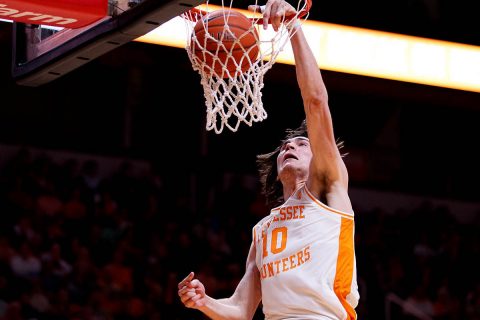 Tennessee Men's Basketball junior John Fulkerson led the Vols with 15 points in victory over South Carolina Saturday afternoon. (UT Athletics)