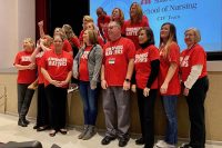 Austin Peay State University School of Nursing faculty prepare to speak to students during the civility ceremony. (APSU)