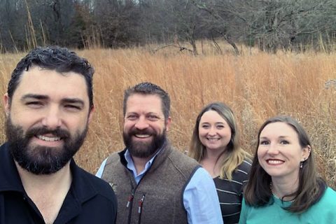 Austin Peay State University Southeastern Grasslands Initiative's Dwayne Estes and Quail Forever's Tim Caughran, Megan Hart, and Brittney Viers. (APSU) Austin Peay State University Southeastern Grasslands Initiative's Dwayne Estes and Quail Forever's Tim Caughran, Megan Hart, and Brittney Viers. (APSU)
