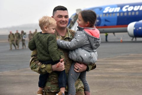 On Thursday, January 23rd, 2020 Members of the 278th Armored Cavalry Regiment reunite with families at Volunteer Training Site – Smyrna, following a 9-month deployment to Poland. This final wave of Soldiers represents the regiment’s completion of NATO’s enhanced Forward Presence (eFP) mission after 18 months by two separate squadrons. (U.S. Army photo by Staff Sgt. Tim Cordeiro)