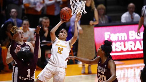 Tennessee Women's Basketball unable to maintain first half's momentum in 72-55 loss to Mississippi State at Thompson-Boling Arena, Thursday night. (UT Athletics)