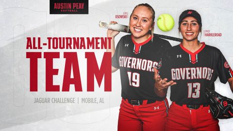 Austin Peay State University Softball players Emily Harkleroad, Lexi Osowski named to Jaguar Challenge All-Tournament Team. (APSU Sports Information)