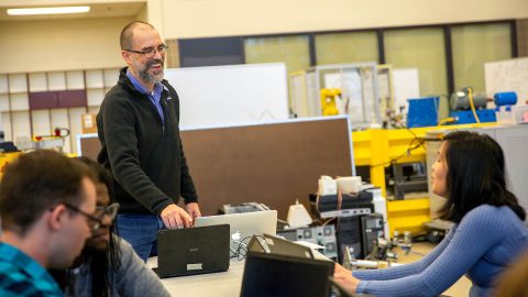 Associate professor Dr. John Nicholson teaching a robotics class at Austin Peay State University. (APSU)