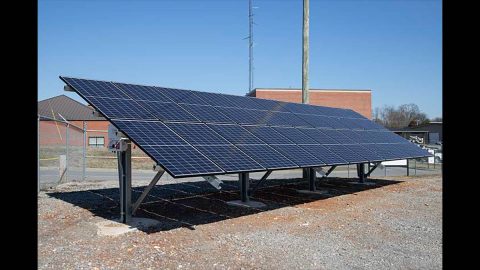 CDE Lightband 6.38kW solar array installed at the CDE main campus at 2021 Wilma Rudolph Boulevard.