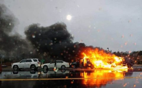 Two men, Flumencio Brinkley and Sergio Carrillo, who pulled Ingeborg Johnson from this vehicle shortly before it burst into flames after a collision Dec. 16 on Warfield Boulevard were honored at Thursday’s City Council meeting.