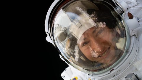 NASA astronaut Christina Koch is pictured during a spacewalk on January 15, 2020. (NASA)