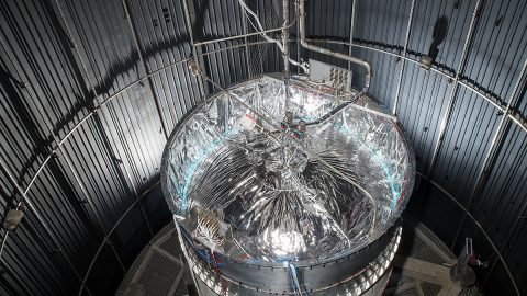 SHIIVER is 13-foot diameter test tank built by NASA to evaluate technologies aimed at reducing the evaporation or “boiloff” losses in large cryogenic storage tanks for human exploration missions. (NASA)