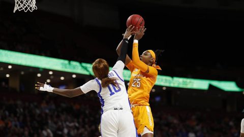 Tennessee Women's Basketball freshman #25 Jordan Horston had 24 points and 4 rebounds in loss to Kentucky Friday night. (UT Athletics)