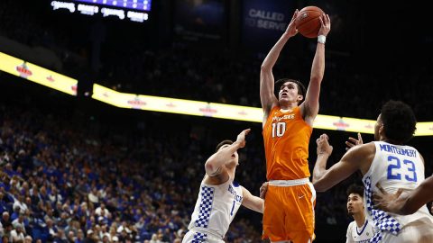 Tennessee Men's Basketball junior John Fulkerson knocked down 27 points and nabbed 6 rebounds in win over Kentucky, Tuesday night. (UT Athletics)