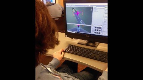 Clarksville Academy students worked on Unity C# during their custom camp. (APSU)