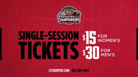 Austin Peay State University Basketball single-session tickets on sale now for OVC Tournament. (APSU Sports Information) Austin Peay State University Basketball single-session tickets on sale now for OVC Tournament. (APSU Sports Information)