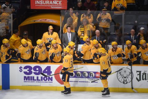 Nashville Predators move into a wild-card spot with tonight's win over the Montreal Canadians, 4-2.  (Michael Strasinger)