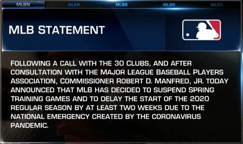 Major League Baseball statement on Coronavirus