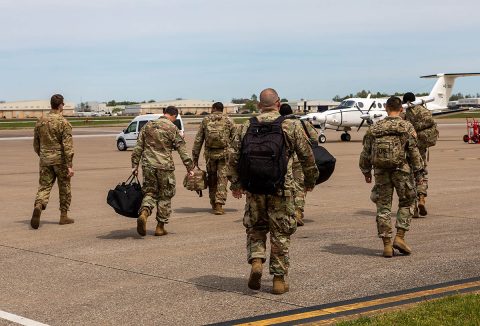 The 101st Airborne Division (Air Assault) and Fort Campbell deployed about 10 Soldiers Wednesday, April 22, to aid in the ongoing COVID-19 Coronavirus relief effort in the northeast. (Sgt. Fletcher King, 101st Airborne Division)