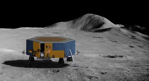 Masten’s XL-1 lunar lander will deliver science and technology payloads to the Moon’s South Pole in 2022. (Masten Space Systems)