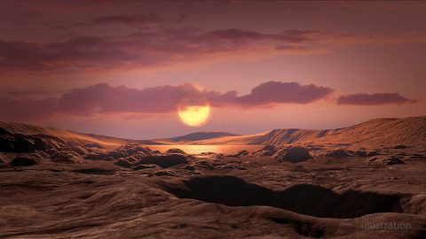 This artist's concept shows exoplanet Kepler-1649c orbiting around its host red dwarf star. This exoplanet is in its star's habitable zone (the distance where liquid water could exist on the planet's surface) and is the closest to Earth in size and temperature found yet in Kepler's data. (NASA/Ames Research Center/Daniel Rutter) This artist's concept shows exoplanet Kepler-1649c orbiting around its host red dwarf star. This exoplanet is in its star's habitable zone (the distance where liquid water could exist on the planet's surface) and is the closest to Earth in size and temperature found yet in Kepler's data. (NASA/Ames Research Center/Daniel Rutter)