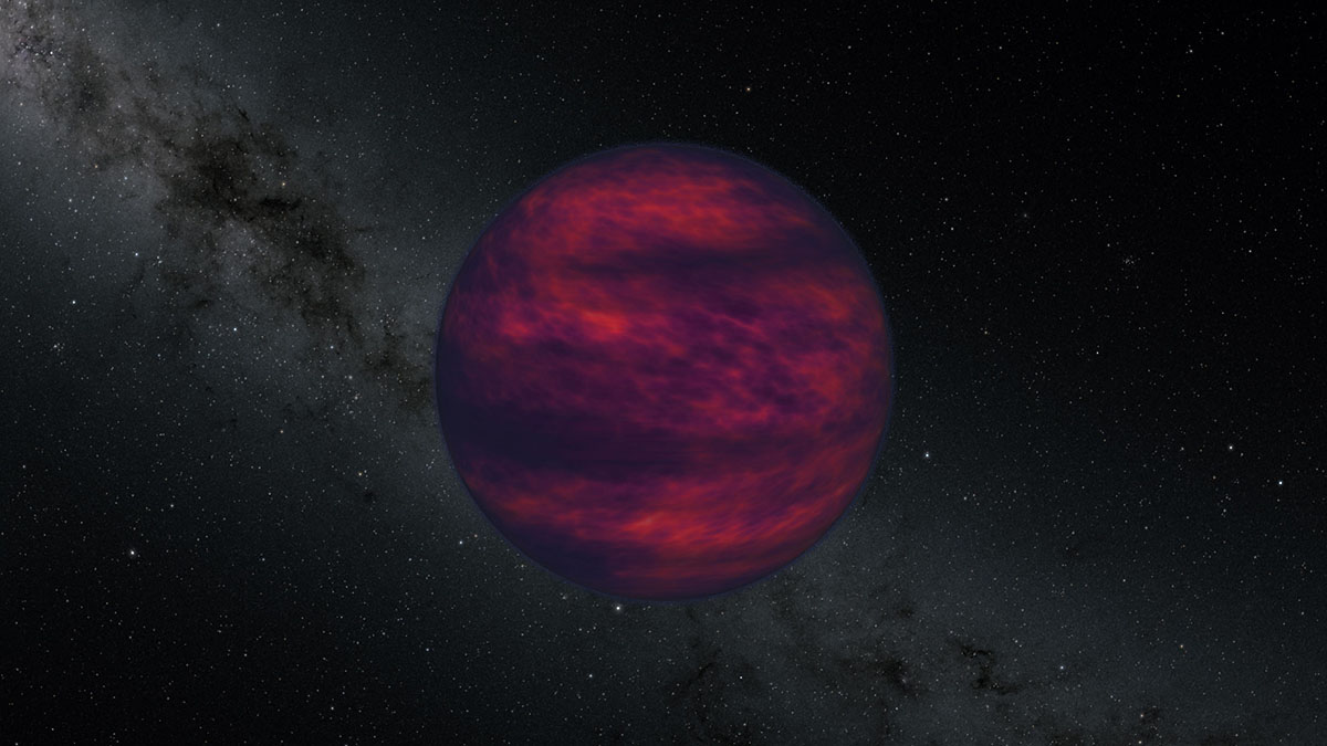 This artist's concept shows a brown dwarf, an object that is at least 13 times the mass of Jupiter but not massive enough to begin nuclear fusion in its core, which is the defining characteristic of a star. Scientist using NASA's Spitzer Space Telescope recently made the first ever direct measurement of wind on a brown dwarf. (NASA)