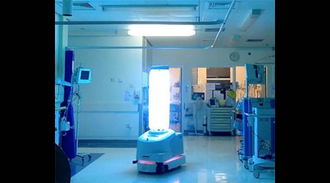 UV Robot Disinfects ER Room 