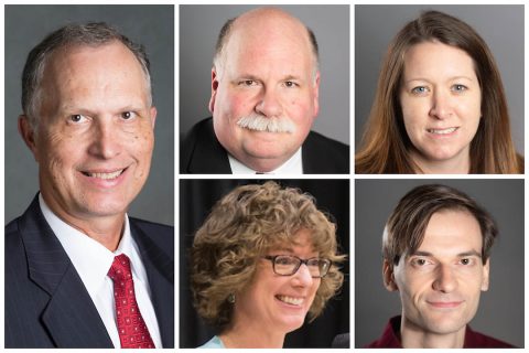 Austin Peay State University's (L to R) Dr. Rex Gandy, Dr. Andrew Luna, Sherry Kendrick, Daniel Kasper and Dr. Lynne Crosby. (APSU)