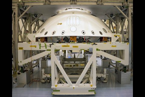 The cone-shaped back shell for NASA's Perseverance rover mission is shown in this April 29, 2020, image from the Kennedy Space Center in Florida. (NASA/JPL-Caltech) The cone-shaped back shell for NASA's Perseverance rover mission is shown in this April 29, 2020, image from the Kennedy Space Center in Florida. (NASA/JPL-Caltech)