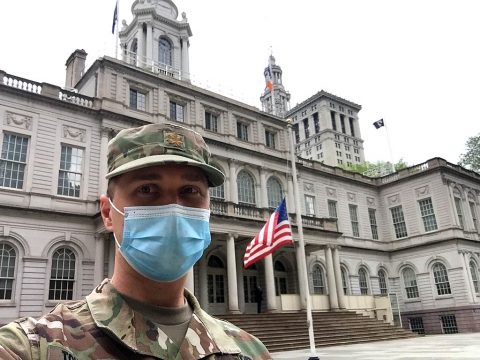 Maj. Olli Toukolehto, an Army psychiatrist, has been deployed to New York City for more than a month to support civilian medical professionals in the fight against COVID-19. He has been tasked to spearhead an outreach program to help educate civilian health workers on resilience and mental health during the pandemic.