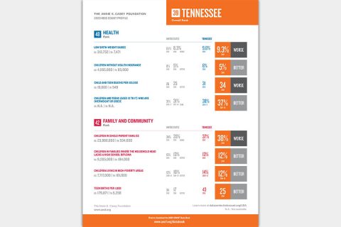 2020 Kids Count Profile for Tennessee - Health and Family & Community