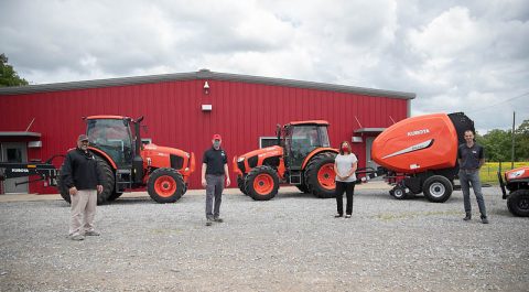 Michael Stolitca (Kubota), Dr. Donald Sudbrink (APSU), Dr. Karen Meisch (APSU), Spencer Coleman. (Coleman Tractor)