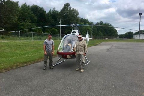 Ryan Erb, left, and instructor Donald Stanton smile after Erb’s first solo flight. (APSU)