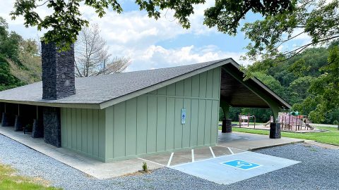 The renovated pavilion at Billy Dunlop Park now has modern, fully accessible restrooms.